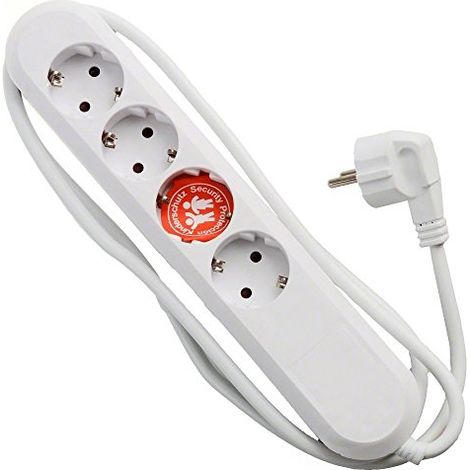 BACHMANN, CIABATTA MULTIPRESA SCHUKO, A 4 VIE, CON PROTEZIONE PER BAMBINI, 381.221K