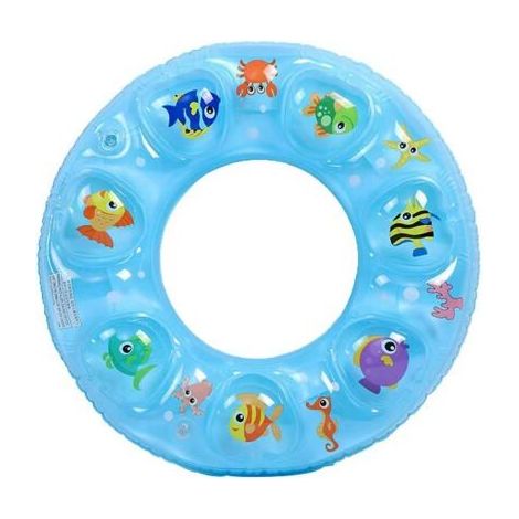 Nouvelle bouée gonflable double couche épaisse bleue pour enfants, anneau de cristal, double anneau de natation, jouet (1/2)