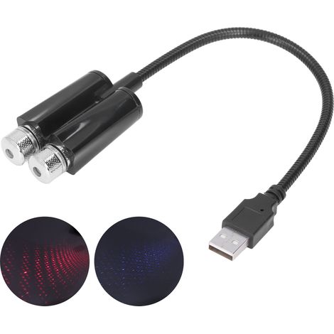 Lampe d'ambiance USB pour voiture, éclairage rouge et bleu, installation facile, flexible, sans commande vocale (1/5)