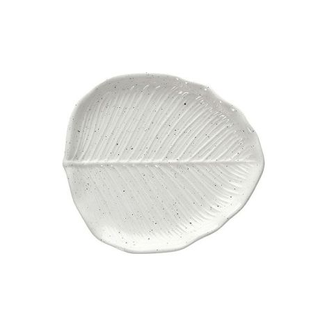 Piatto Foglia 16x14x2,5h cm Zelda Stoneware Grigio