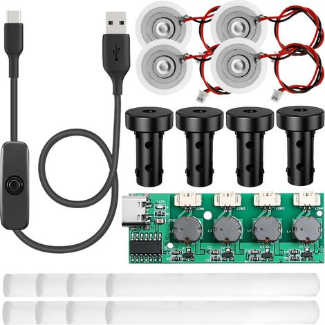 Fog Maker Kit, No Time DIY Fog Sprayer Module Replacement Set, with ON/OFF Button, for Desktop Water Tanks, USB Humidifiers
