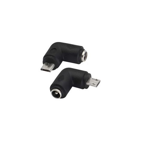 (2PackMicro)90 Degrés DC5.5x2.1mm vers Micro USB 5V DC Connecteur de Charge d'alimentation pour Téléphone Portable,Tablette, MP3 et Appareil Micro USB