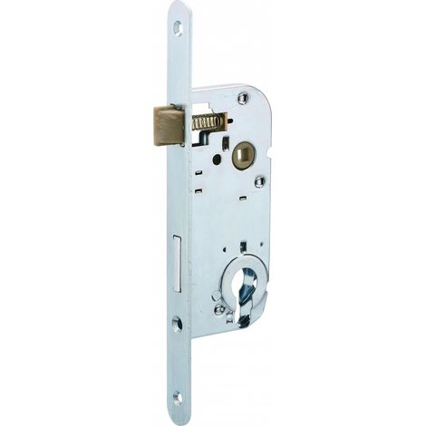 Boitier de serrure encastrable pour porte d'entrée, blanche, bouts ronds - SERRUPRIX