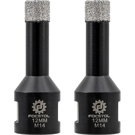 Foret Diamant - 2 pièces 12mm Scie Cloche Diamant Brasée Sous Vide pour Porcelaine Carrelage Céramique Marbre Granit Quartz M14 Filetage (1/5)