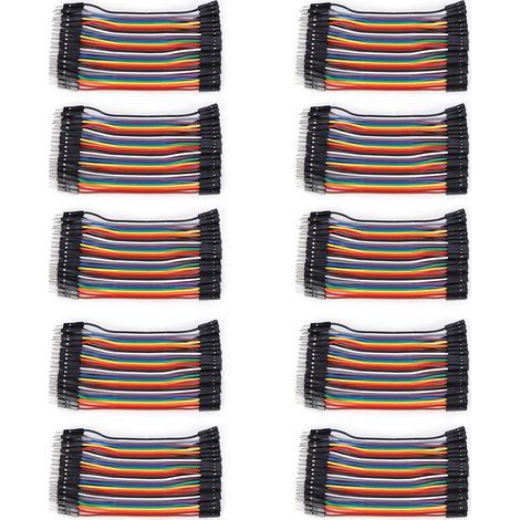 10 Stück Kunststoff-Verbindungskabel (Stecker/Buchse) für Elektronikgeräte, 2,54 mm (1/5)