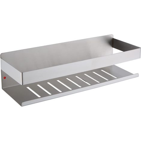 Étagère de Douche Auto-adhésif, Étagère Salle de Bain sans Perçage SUS304 Acier Inoxydable Adhésive Panier de Douche, Nickel Brossé 30CM (1/5)