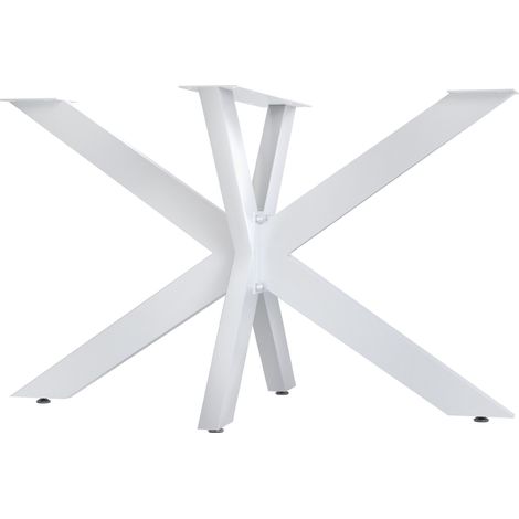 CLP – Pieds de table en acier blanc 71 cm – Fixation facile avec vis – Pour tables de salon et salle à manger – Dimensions 120x68 cm (1/5)