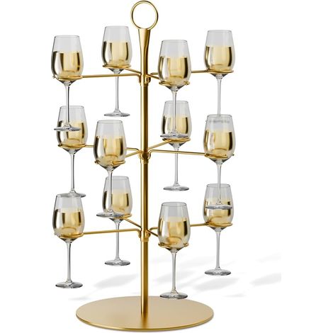 Tour à Boissons Amovible en Métal Tour à Champagne Étages Verres Support d'Arbre à Cocktail pour Fêtes Mariages Pubs Fêtes de Famille (1/5)