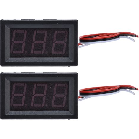 Lot de 2 modules voltmetre numerique 3 fils LED 0.56 pouces bleu rouge DC 0-99.9V afficheur externe pour bricolage 48x30mm (1/5)