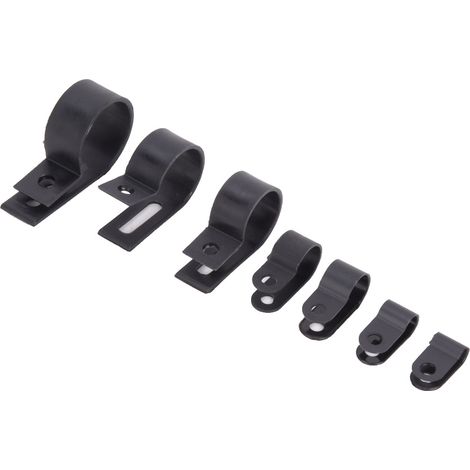 200 serre-câbles en plastique et nylon, type R, type P, boîte de tri (noire) (1/5)
