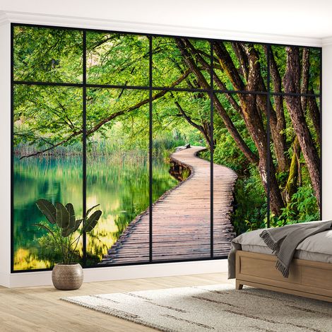 Papier peint panoramique Trompe l'oeil Verrière - Ponton - 130 cm x 82 cm (1/5)