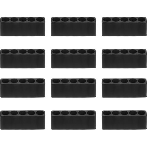 12pcs Porte-Embouts Plastique Hexagonal 5 Trou 1/4 Pouce Boitier De Rangement Pour Embouts De Perceuse Compatible Avec Tout Embout Metallique Hexagonal 1/4", Noir (1/5)