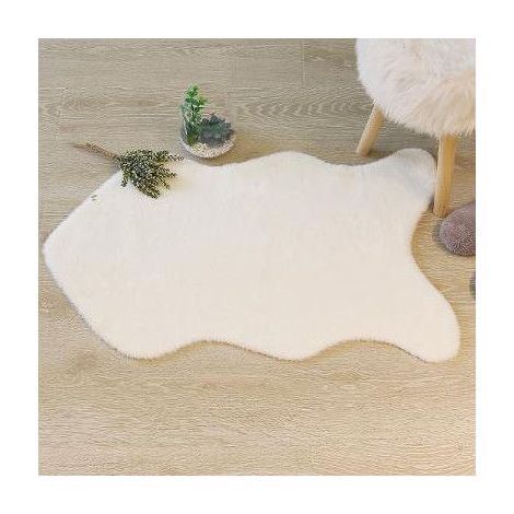 Tapis en Fourrure Ivoire Extra Doux 60 x 90 cm - Atmosphera (1/5)