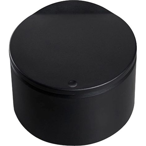 Petite poubelle - Couvercle pour poubelle - Rangement de bureau - Hygiène au travail - 19 x 19 x 13 cm - Noir (1/5)