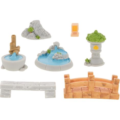 Ornement Miniature de Jardin en Résine 7pcs Décoration de Piscine Miniature pour DIY et Décoration de Bureau Créative et Rétro (1/5)
