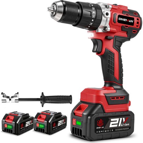 Perceuse visseuse à percussion 18V 90Nm Brushless, Mandrin 13 mm, avec 2 Batteries 4,0Ah et Chargeur (1/5)