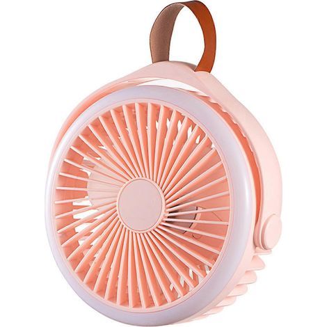 Ventilateur suspendu portable pour le camping, ventilateur de plafond à 4 vitesses avec crochet et lampe pour pique-nique (1/4)