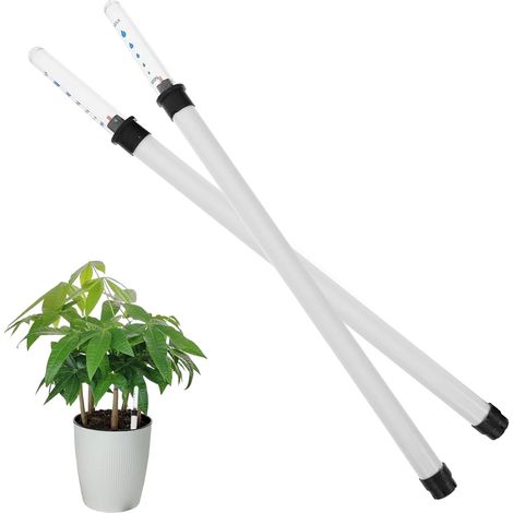 Lot de 2 Indicateurs de niveau d'eau 36 cm Plastique transparent Pour pots de jardin et hydroponie Intérieur