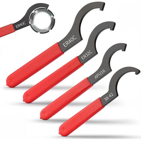 4 Pièces Clef a Molette, Clé à Ergot Adjustable Pin Spanner Wrench Combinés Filetés Réglables Clés à Molette Filetée Avec Poignée Antidérapante (1/4)