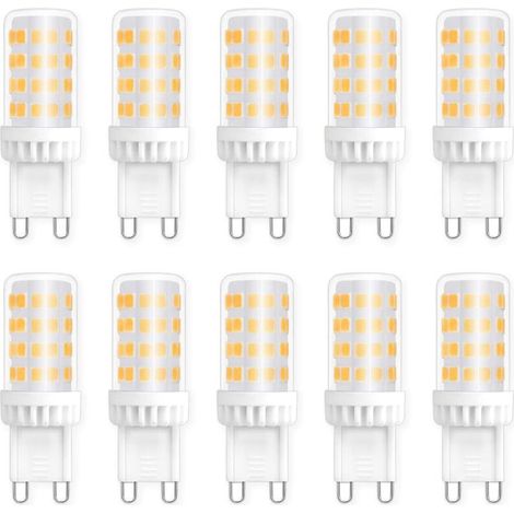 Ampoules LED G9 5W, Equivalente 40W 50W Halogène Lumière, 450LM, Blanc Neutre 4000K, AC 220V, Culot G9 Standard, économie d'énergie, pour Ceiling Lighting, Kitchen, Chambre, Salon, Pack de 10 (1/5)