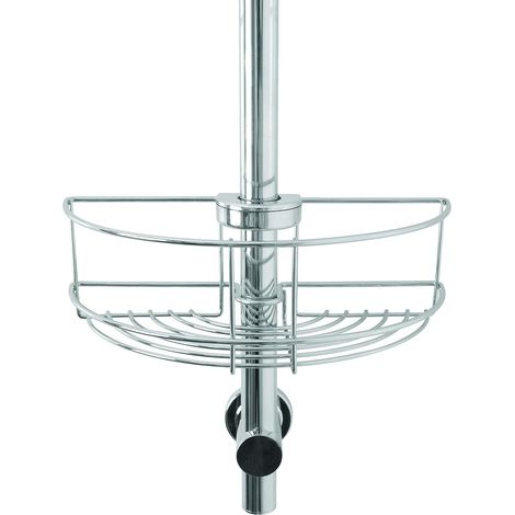Croydex Shower Basket Storage, Chrome Caddy, Fits on Riser Rail, Rust Free (1/5)