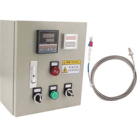 Thermostat PID numérique 0-400°C, régulateur de température 380V AC 15kW, contrôleur digital avec sonde thermocouple, boîtier industriel, commande précise pour chauffage. (1/5)