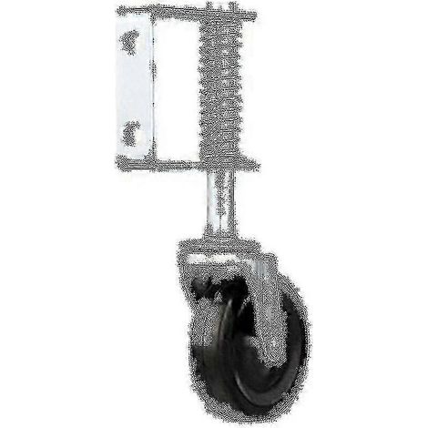 Roulette silencieuse en caoutchouc robuste de 10 cm (4 pouces) pour porte de portail, 1 noire (1/5)