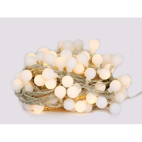10 Meter 80 LED-Kugellichterkette mit Fernbedienung, USB-Stecker, wasserdichte LED-Lichterkette, Warmweiß (1/4)