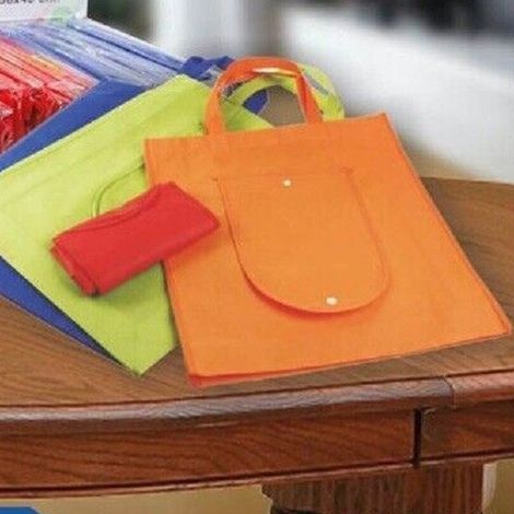 TrAdE Shop Traesio - Set 2 Pz Borsa Borselli Spesa Portamonete Tnt Pieghevole 36x40 Cm Colorata 38642 - (1/2)