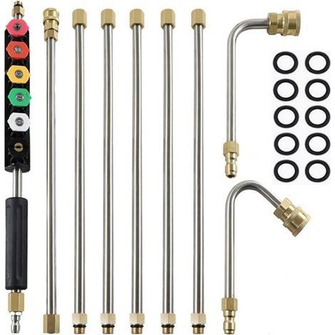 4000PSI Telescopic Replacement Lance Tips Cleaning Tools for Washing Roof Windows, Extension Bars for Pressure Washer (1/5)