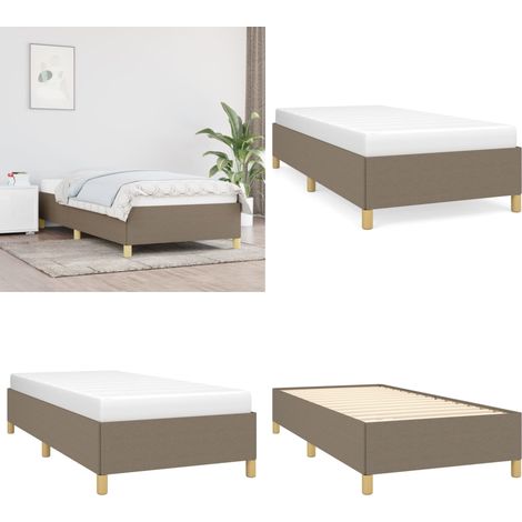 Cadre de lit sans matelas taupe 90x190 cm tissu - Cadre De Lit - Lit Double - Literie - Meuble Chambre - Chambre Adulte - Home & Living (1/5)