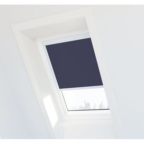 Blaues Verdunkelungsrollo für VELUX ® Dachfenster - CK02 - Weißer Rahmen
