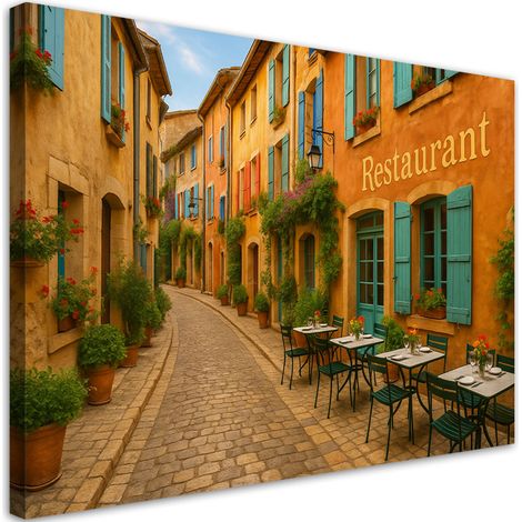 Wandbild Italienische Straße Restaurant 60x40 cm (1/5)