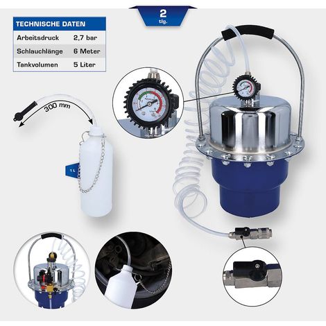 Brilliant Tools Sfiato freni professionale 5 litri 3 bar