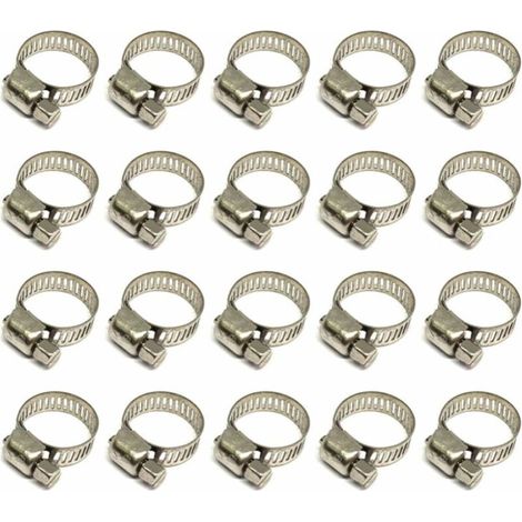 20 pezzi di fascette stringitubo, fascette stringitubo regolabili da 12-20 mm, fascette stringitubo in acciaio inox 304, fascette stringitubo in metallo, per tubi flessibili, gas domestico, tubi dell'