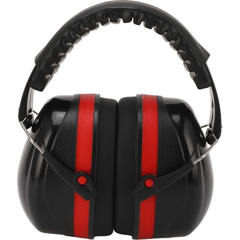 Industrial Earmuffs Noise Blocking Hearing Protection Size Adjustable Folding Ear Muffs for Baby Adults Black Red