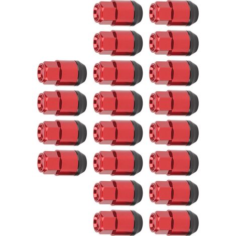 Écrous de roue M12x1,5 19 mm L42 mm, haute résistance, antirouille, universels, de remplacement pour Mitsubishi (rouge). (1/5)