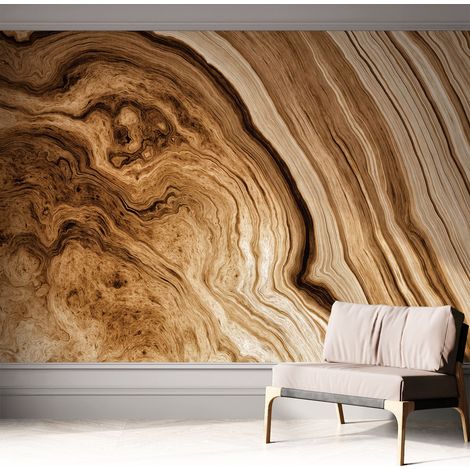 Tapete Selbstklebend - abwaschbar - Tapete mit Motiv - trendige Wanddeko - elegant Fototapete Holzmaserung 312x219 cm (1/5)