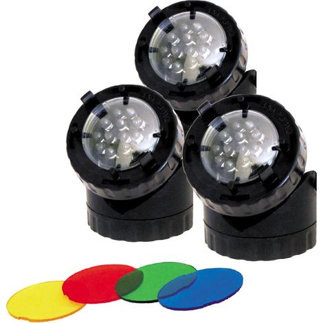 3 Spots Éco 1.6W, Immergeables Pour Bassins De Jardin Et Jardins