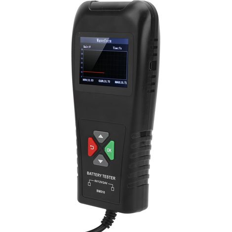 Analyseur d'alternateur 6V/12V/24V avec écran TFT 2,8 pouces, testeur de batterie et diagnostic pour voitures, motos, bateaux et bateaux marins. (1/5)