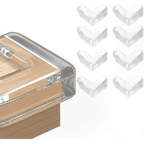 Protège-coins muraux en L transparents x8, protections de meuble souples et résistantes pour bébé, cache-arêtes antidérapants pour prévenir les blessures sur angles vifs, sécurité enfant (1/4)