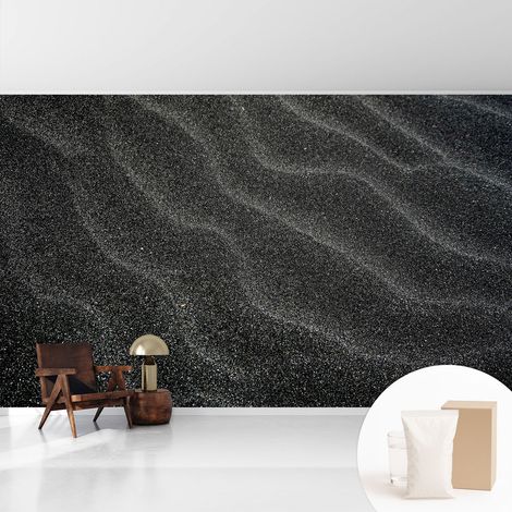 Papier peint intissé mural avec imprimé motifs décoratifs - style contemporain - Colle incluse gratuite Vagues de sable 416x254 cm (1/5)