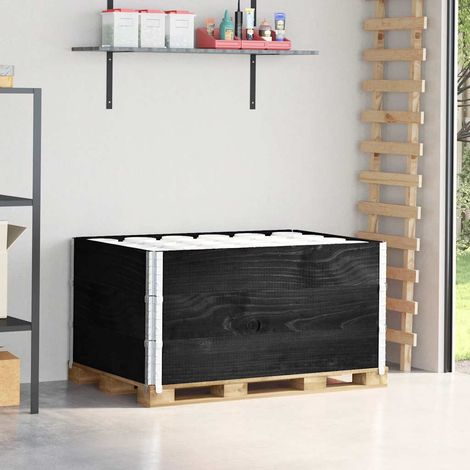 Teenpull – Paletten-Aufsatzrahmen 3 Stk. Schwarz 120x180 Massivholz Kiefer (1/5)