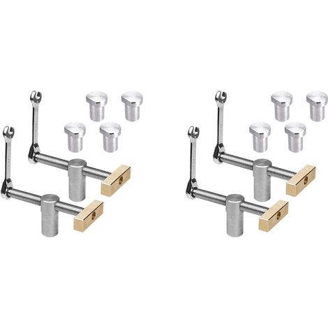 4x Clip de Bureau Réglable pour Le Travail Du Bois avec 8Pc 20mm Trous de Chien Arrêt, Clip Pince étau Bancs Menuiserie Charpentier Outils (1/5)