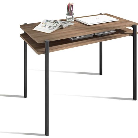Mesa estudio Mod-Rio acabado nogal/grafito, 54 x 100 x 77 cm (fondo x ancho x alto) (1/3)