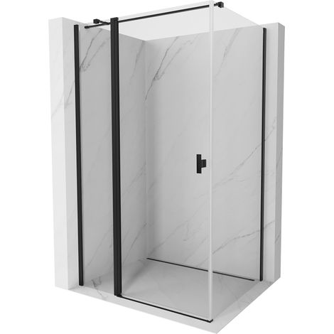 Mexen Mist T Duschkabine schwenkbar 80 x 110 cm, transparent, schwarz - 8A4T-080-110-70-00