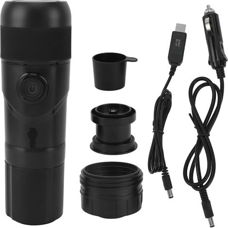 Cafetière Électrique Portable Machine à Café 3 en 1 Capsules et Poudre Extraction Italienne pour Voiture RV Camping Noir (1/5)