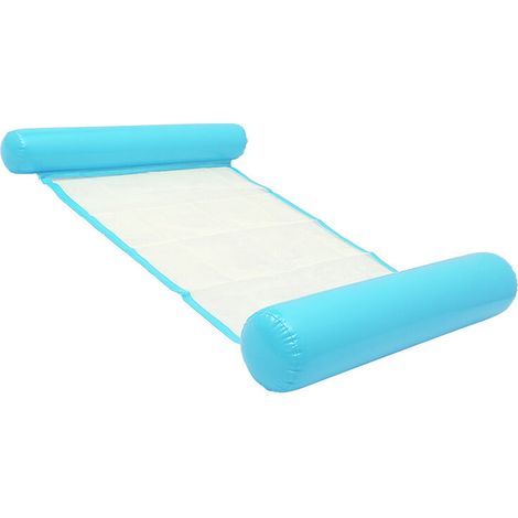 EINFEBEN Hamac Flottant Piscine Matelas Piscine Filet 4-en-1 Hamac de Piscine Multi Usage Pliable Hamac Gonflable Portable Flotteur Ultraléger pour l'adulte Bleu (1/5)