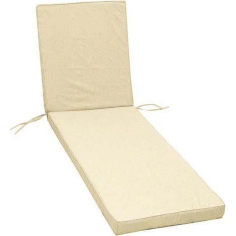 Coussin bain de soleil Monte Carlo 185 x 55 x 6 cm – Revêtement polyester 230g/m² déperlant – Déhoussable par zip – Housse de rangement incluse – Jardin Prive