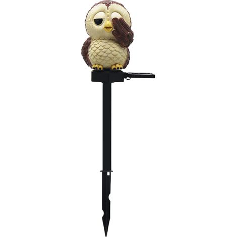 1 lampe solaire d'extérieur, hibou sur piquet, LED blanc chaud, étanche, pour jardin et pelouse (1/5)